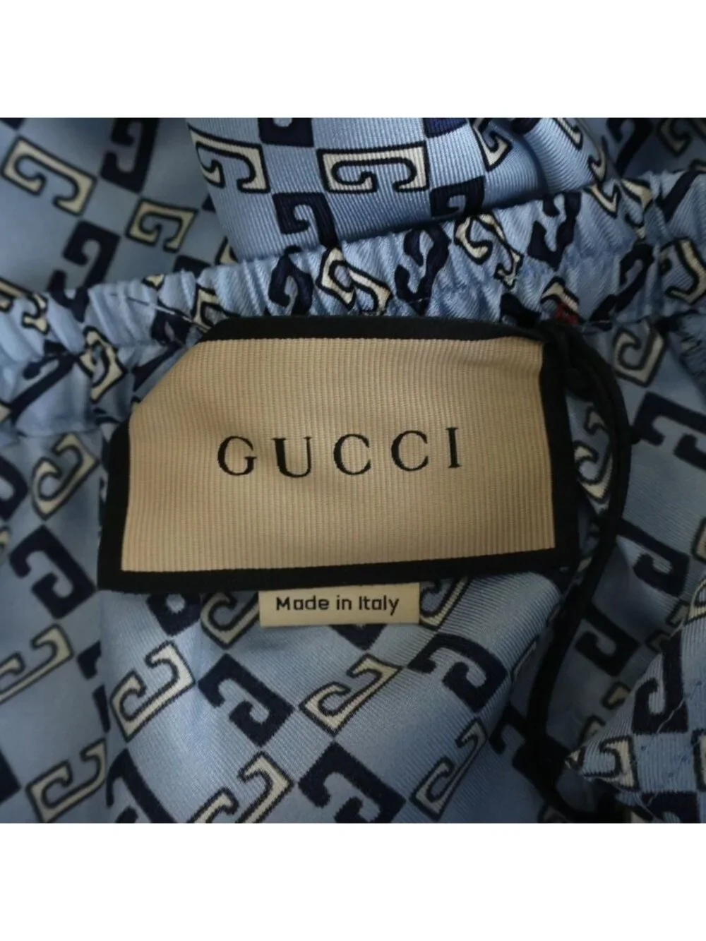 Gucci Silk Shorts Allover Blue Zamzy